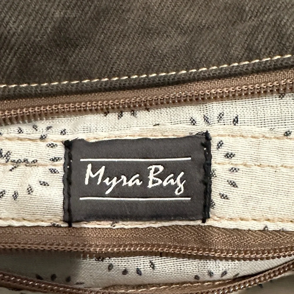 Stylish Brown & Cream Patterned Crossbody Tote